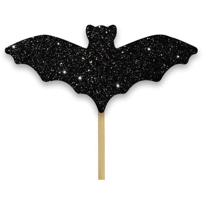 12 picchetti per pipistrelli - Glitter nero 