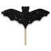 12 picchetti per pipistrelli - Glitter nero. n1