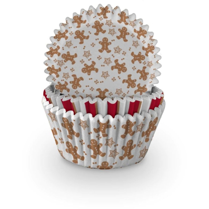 75 pirottini per cupcake con omino di pan di zenzero 