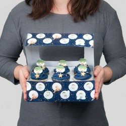 Scatola da 6 Cupcakes - Pupazzo di neve. n1