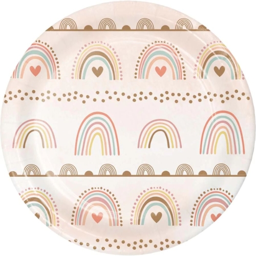 8 Piccoli piatti arcobaleno Boho 