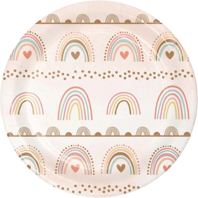 8 Piccoli piatti arcobaleno Boho 