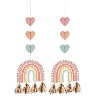 2 decorazioni pendenti Tassel Boho Rainbow