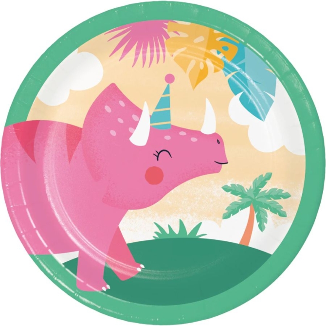 8 piccoli piatti Dino Girl 