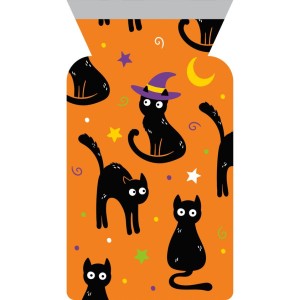 12 Tasche con cerniera Gatto di Halloween