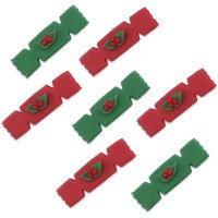 7 decorazioni di zucchero crackers rosso e verde