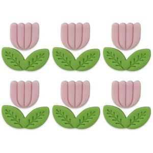 6 decori tulipani - Zucchero