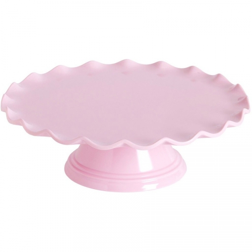 Alzatina per torta rosa ondulata - 27,5 cm 