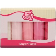FunCakes Pasta da zucchero Multipack Gradazioni di Rosa - 5 x 100 g