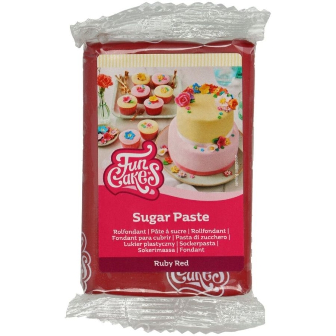 FunCakes Pasta di zucchero Rosso Rubino - 250 g 