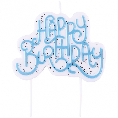 Candelina PME - Happy Birthday Celeste glitterato 