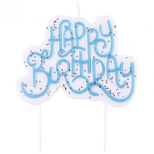 Candelina PME - Happy Birthday Celeste glitterato 