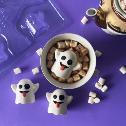 Stampo per cioccolato di Halloween - 3 mini fantasmi. n1