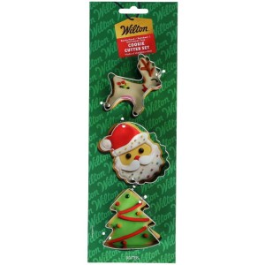 Set di 3 formine per biscotti a forma di Babbo Natale, renna e albero di Natale - Wilton
