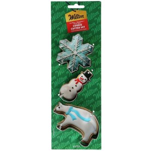 Set di 3 formine per biscotti a forma di fiocco di neve, pupazzo di neve e orso polare - Wilton