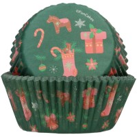 48 pirottini per cupcake di Natale verdi - FunCakes