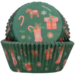 48 pirottini per cupcake di Natale verdi - FunCakes