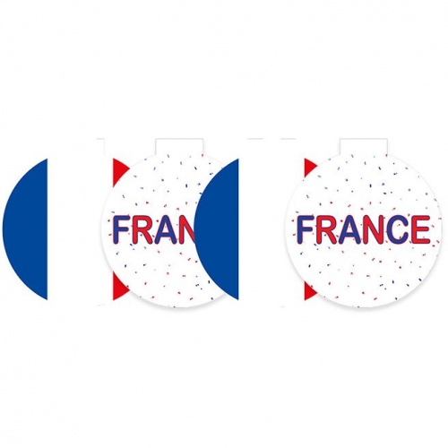 4 Dacorazioni da appendere Francia in cartone - Ø 29 cm 