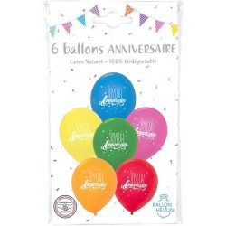 6 palloncini di buon compleanno - Multicolore. n1