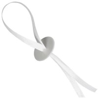 12 chiusure per palloncini con nastro bianco