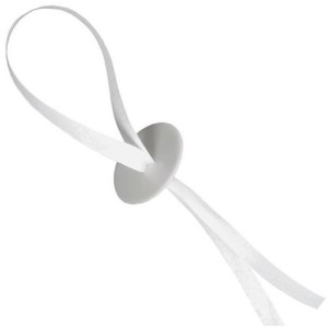 12 chiusure per palloncini con nastro bianco