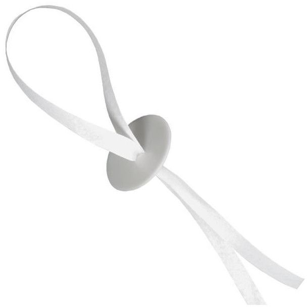 12 chiusure per palloncini con nastro bianco 