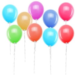 12 chiusure per palloncini con nastro bianco. n°2