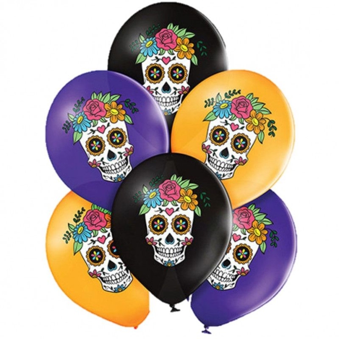 6 palloncini Dia De La Muerte 