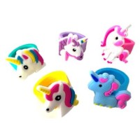 Set di 5 anelli Unicorno - Silicone
