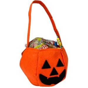 Secchiello per caramelle a forma di zucca in feltro - 28 cm