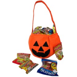 Secchiello per caramelle a forma di zucca in feltro - 28 cm. n1