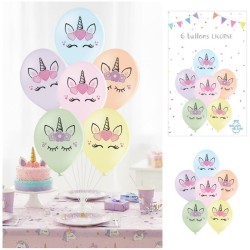 6 palloncini unicorno pastello -  30 cm. n2