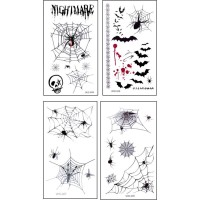 4 mini fogli di tatuaggi di Halloween: divertenti e spaventosi!