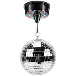 Sfera a specchio rotante con motore e 18 LED - 12 cm