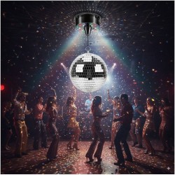 Sfera a specchio rotante con motore e 18 LED - 12 cm. n�1
