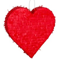 Pignatta a forma di cuore rosso - 50 cm