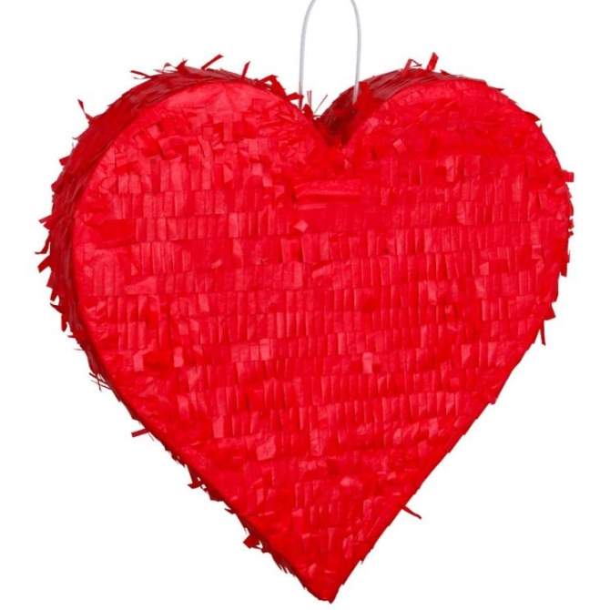 Pignatta a forma di cuore rosso - 50 cm 