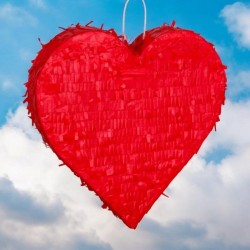 Pignatta a forma di cuore rosso - 50 cm. n�1