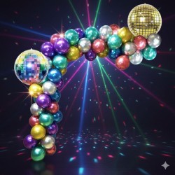 Kit arco di palloncini metallizzato da discoteca - 40 palloncini. n�2