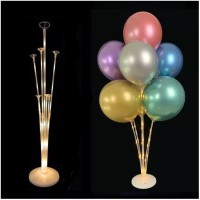 Supporto per palloncini a LED bianco caldo per 7 palloncini - 72 cm