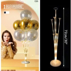 Supporto per palloncini a LED bianco caldo per 7 palloncini - 72 cm. n�1