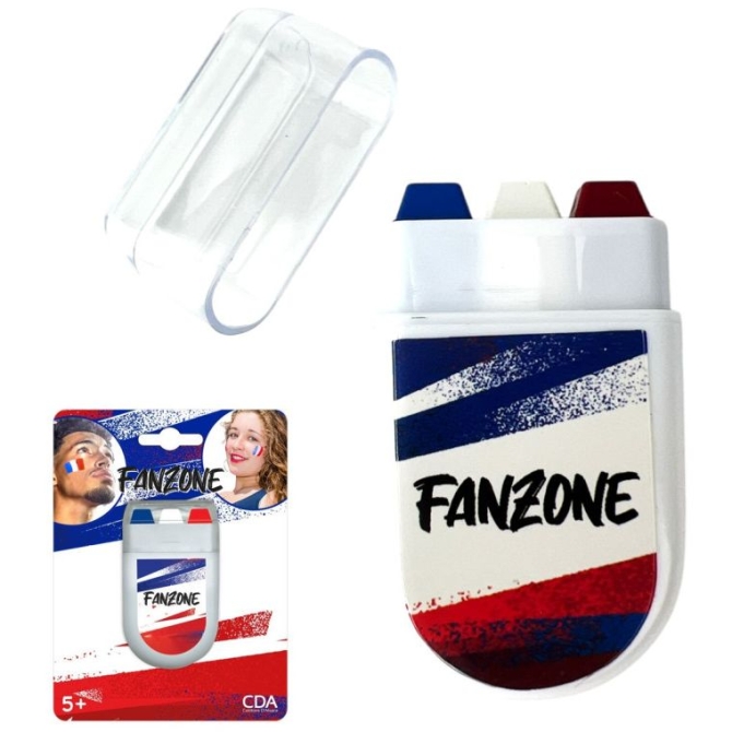 Stick per il trucco tricolore (blu-bianco-rosso) 