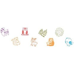 8 francobolli con inchiostro - Animali della foresta. n1
