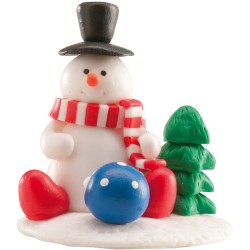 1 Babbo Natale e 1 pupazzo di neve su una base. n2