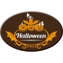 3 Decorazioni ovali di cioccolato Halloween Fun (5 cm). n1