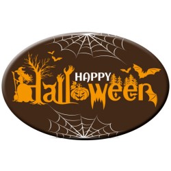 3 Decorazioni ovali di cioccolato Halloween Fun (5 cm). n2