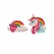 2 Decorazioni in pasta di zucchero (7 cm) - Unicorno + arcobaleno images:#0