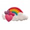 2 Decorazioni in pasta di zucchero (7 cm) - Unicorno + arcobaleno images:#3
