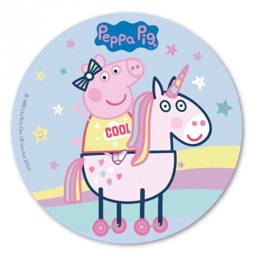 Disco in pasta azzima - Unicorno e Peppa Pig (20 cm) 