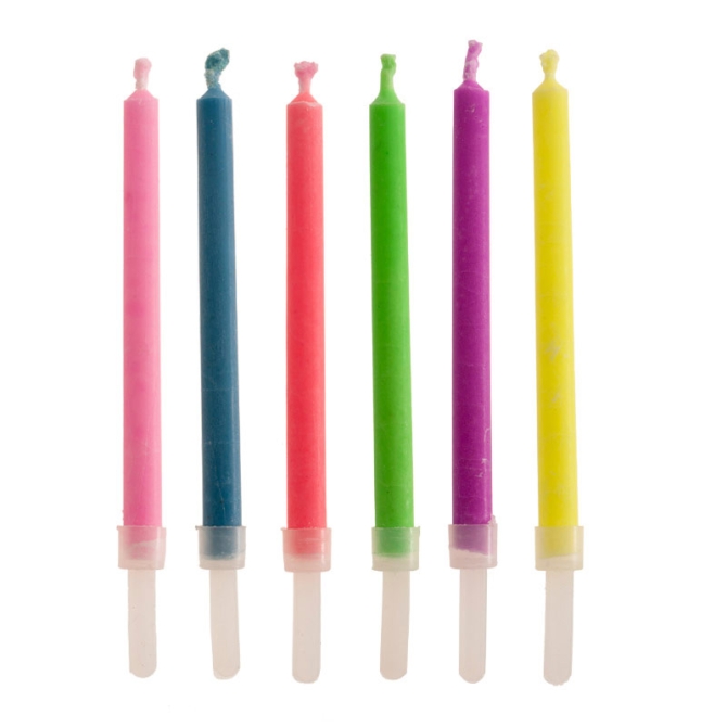 6 Candelina Fiamme colorate 